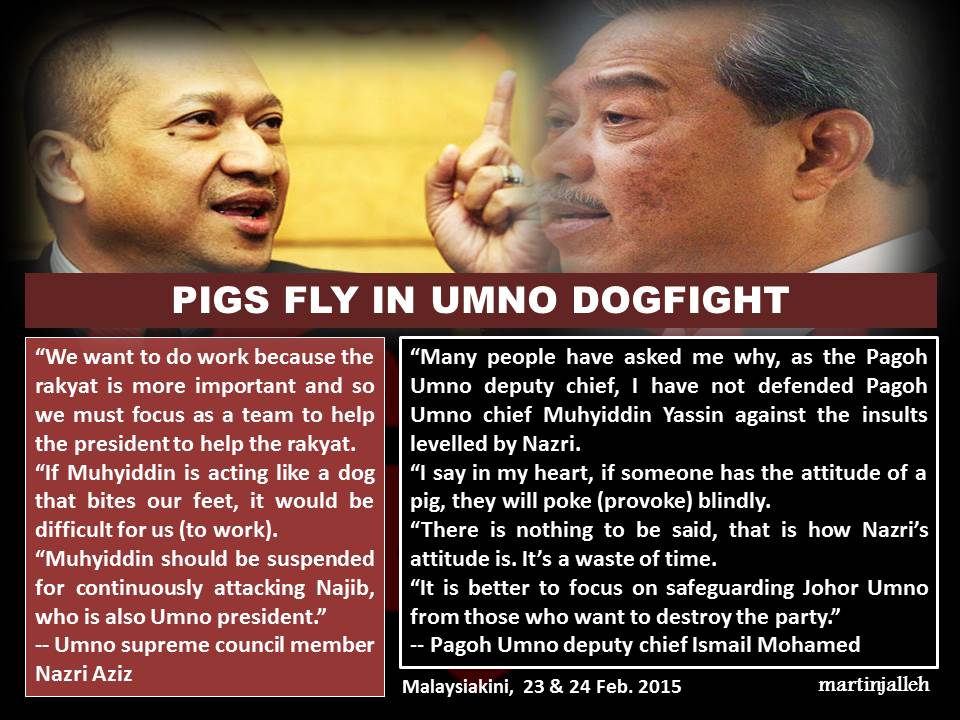 Nazri calls Muhyiddin a dog; Muhyiddin's deputy calls Nazri a pig!